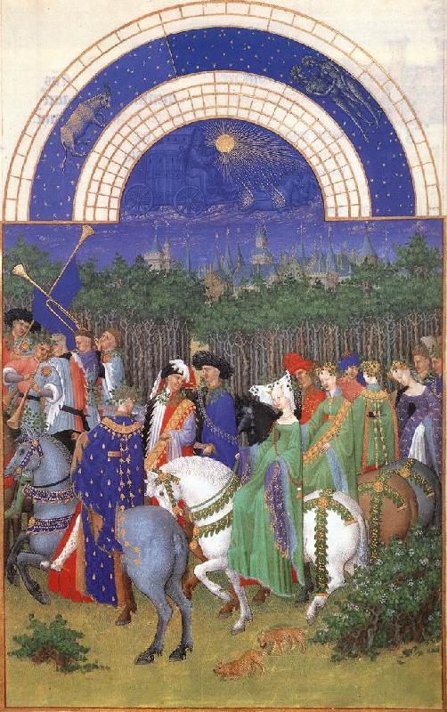 LIMBOURG brothers Les trs riches heures du Duc de Berry: Mai (May) g oil painting picture